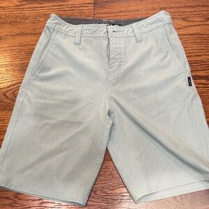 O'Neill Teen Boys Light Green/ Blue Flat Front Hybrid Shorts